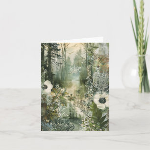 Eenvoudige Elegante Waterverf Bloemen Blank Note K Bedankkaart
