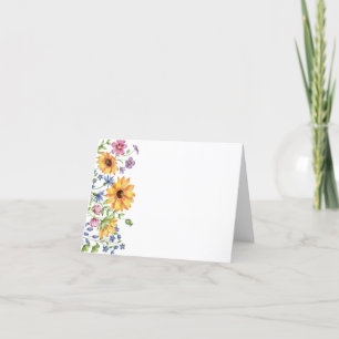 Eenvoudige Elegante Waterverf Bloemen Blank Note K Feestdagen Kaart