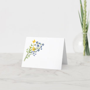 Eenvoudige Elegante Waterverf Bloemen Blank Note K Feestdagen Kaart