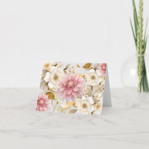 Eenvoudige Elegante Waterverf Bloemen Blank Note K Feestdagen Kaart