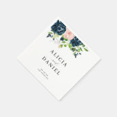 Eenvoudige elegante waterverf bloemenbruiloft servet (Hoek)