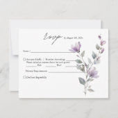 Eenvoudige Elegante waterverf bloemenscript bruilo RSVP Kaartje (Voorkant)