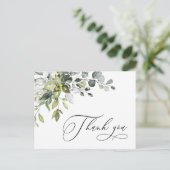 Eenvoudige elegante Waterverf Eucalyptus Dank je w Briefkaart (Staand voorkant)