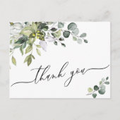 Eenvoudige elegante Waterverf Eucalyptus Dank je w Briefkaart (Voorkant)