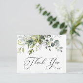 Eenvoudige elegante Waterverf Eucalyptus Dank je w Briefkaart (Staand voorkant)