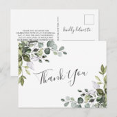 Eenvoudige elegante Waterverf Eucalyptus Dank je w Briefkaart (Voorkant / Achterkant)