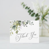 Eenvoudige elegante Waterverf Eucalyptus Dank je w Briefkaart (Staand voorkant)