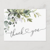 Eenvoudige elegante Waterverf Eucalyptus Dank je w Briefkaart (Voorkant)