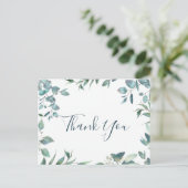 Eenvoudige elegante Waterverf Eucalyptus Dank je w Briefkaart (Staand voorkant)