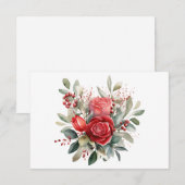 Eenvoudige Elegante Waterverf Floral Flat Note Kaa Notitiekaartje (Voorkant / Achterkant)