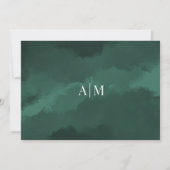 Eenvoudige Elegante Waterverf Groene bruiloft RSVP Kaart (Achterkant)