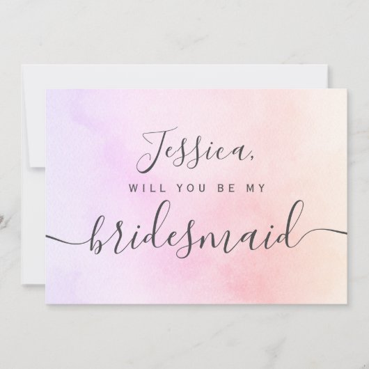 Eenvoudige Elegante Waterverf mijn bruidsmeisje Kaart (Voorkant)