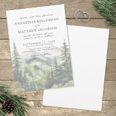 Eenvoudige Elegante Waterverf Mountain Wedding Kaart