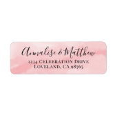 Eenvoudige elegante Waterverf roze retouradres Etiket (Voorkant)