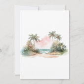 Eenvoudige Elegante Waterverf Strand Bruiloft Kaart (Achterkant)