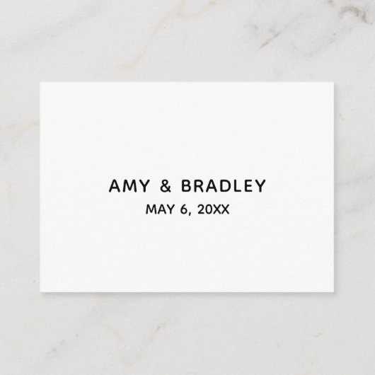 Eenvoudige, elegante weddenschappen informatiekaartje (Achterkant)