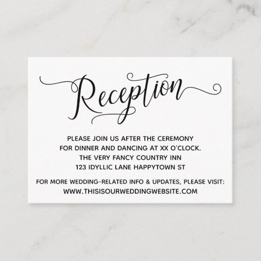 Eenvoudige, elegante weddenschappen informatiekaartje (Voorkant)