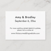 Eenvoudige, elegante weddenschappen informatiekaartje (Achterkant)