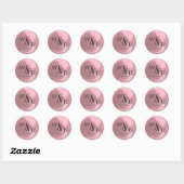 Eenvoudige Elegante Wedding Wax Seal Monogrammed Ronde Sticker (Vel)
