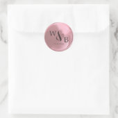 Eenvoudige Elegante Wedding Wax Seal Monogrammed Ronde Sticker (Tas)