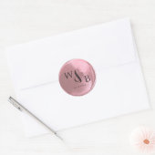 Eenvoudige Elegante Wedding Wax Seal Monogrammed Ronde Sticker (Envelop)