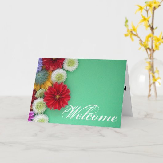 Eenvoudige elegante welkomstkaart kaart (Gele Bloem)