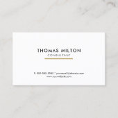 Eenvoudige Elegante White Line Consultant Visitekaartje (Voorkant)