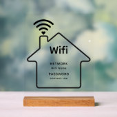 Eenvoudige elegante WiFi-netwerk wachtwoord info Acryl Bord (Neutraal)