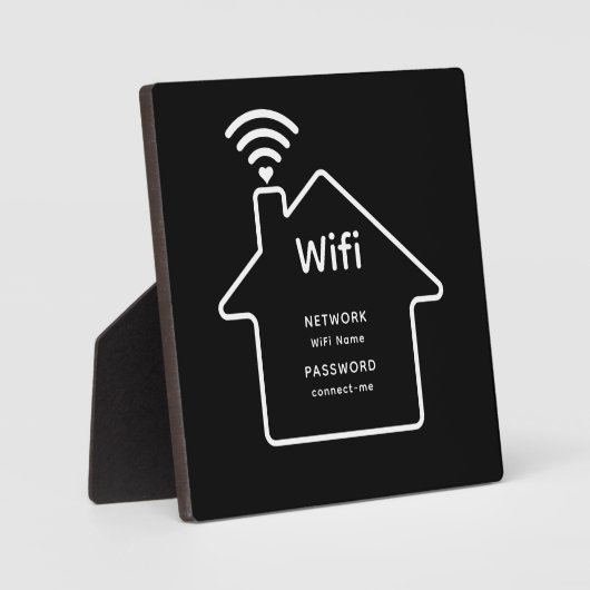 Eenvoudige elegante WiFi-netwerk wachtwoord info Fotoplaat (Voorkant)