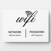 Eenvoudige elegante WiFi-netwerk wachtwoord info t Fotoplaat (voorkant)
