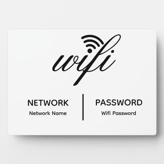 Eenvoudige elegante WiFi-netwerk wachtwoord info t Fotoplaat (voorkant)