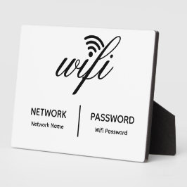 Eenvoudige elegante WiFi-netwerk wachtwoord info t Fotoplaat
