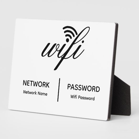 Eenvoudige elegante WiFi-netwerk wachtwoord info t Fotoplaat (Zijkant)