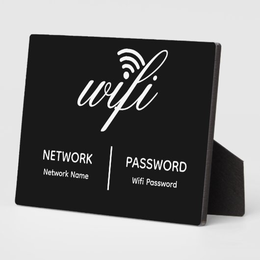 Eenvoudige elegante WiFi-netwerk wachtwoord info t Fotoplaat (Zijkant)