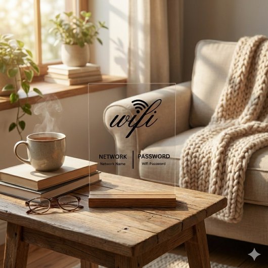 Eenvoudige elegante WiFi-netwerk wachtwoord Info W Acryl Bord