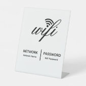 Eenvoudige elegante WiFi-netwerk wachtwoord Info W Reclamebord Met Voetstuk (Voorkant)