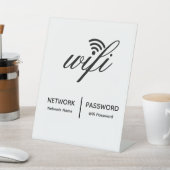 Eenvoudige elegante WiFi-netwerk wachtwoord Info W Reclamebord Met Voetstuk (Insitu)