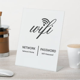 Eenvoudige elegante WiFi-netwerk wachtwoord Info W Reclamebord Met Voetstuk