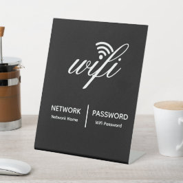 Eenvoudige elegante WiFi-netwerk wachtwoord info z Reclamebord Met Voetstuk