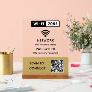 Eenvoudige Elegante Wifi QR Code Netwerk Wachtwoor Acryl Bord
