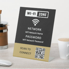 Eenvoudige Elegante Wifi QR Code Netwerk Wachtwoor Reclamebord Met Voetstuk