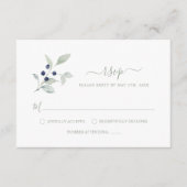 Eenvoudige Elegante Wijze Botanische RSVP-Kaart Informatiekaartje (Voorkant)