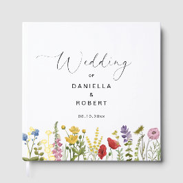 Eenvoudige Elegante Wilde Bloemen Bruiloft  Gastenboek