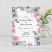 Eenvoudige Elegante Wildflower bruiloft Kaart (Staand voorkant)