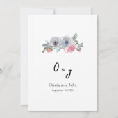 Eenvoudige Elegante Wildflower bruiloft Kaart (Achterkant)