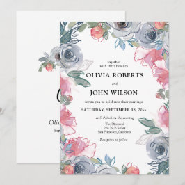 Eenvoudige Elegante Wildflower bruiloft Kaart