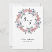 Eenvoudige Elegante Wildflower bruiloft Kaart (Achterkant)