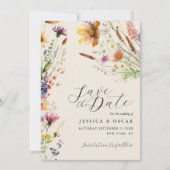 Eenvoudige Elegante Wildflower Lente Zomer Bruilof Save The Date (Voorkant)