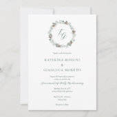 Eenvoudige elegante winter groen katholieke bruilo kaart (Voorkant)