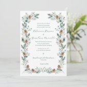 Eenvoudige elegante winter groen katholieke bruilo kaart (Staand voorkant)